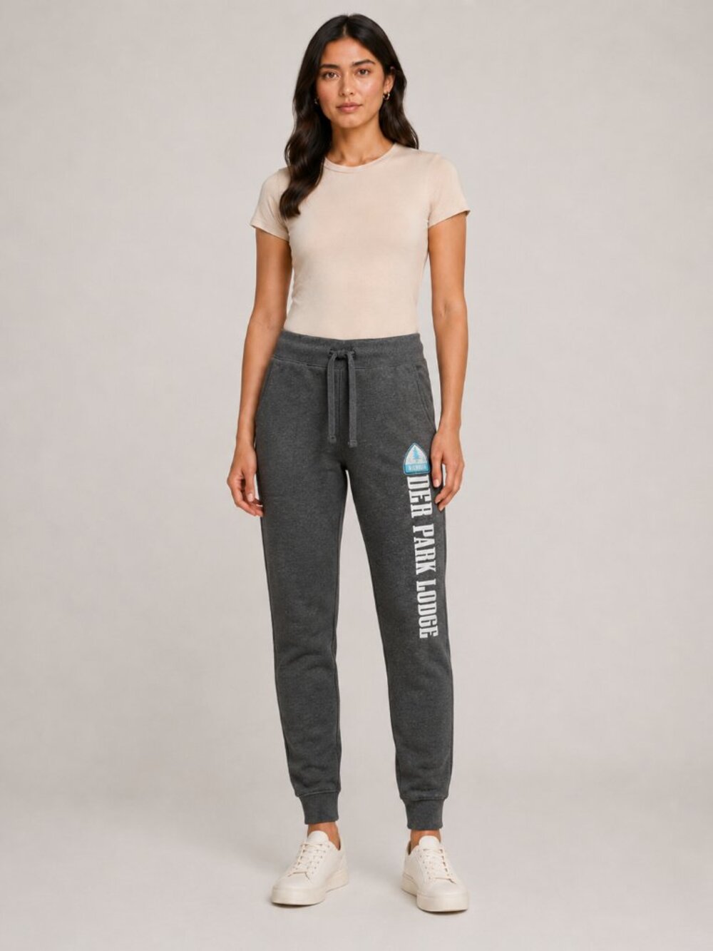 Artisans Deer Park Lodge Michigan Charcoal Fleece Jogger Sweatpants M